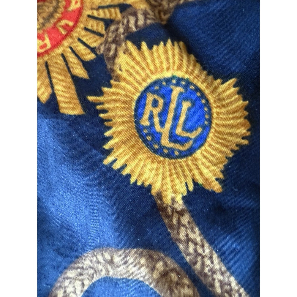 Ralph Lauren Cotton Button Down Shirt Women's Large Petite Navy Rope - Picture 9 of 10